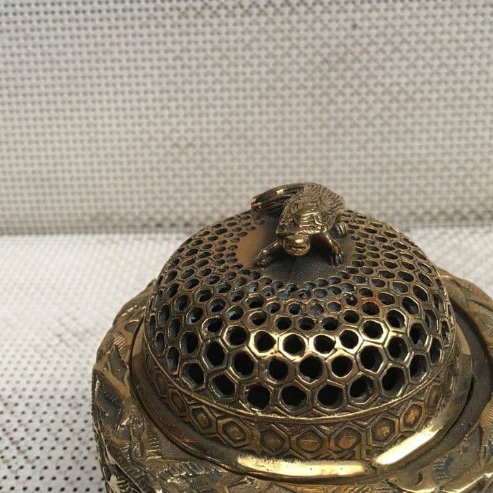 千鶴亀薫香炉 銅製 工芸品 美術品 置物