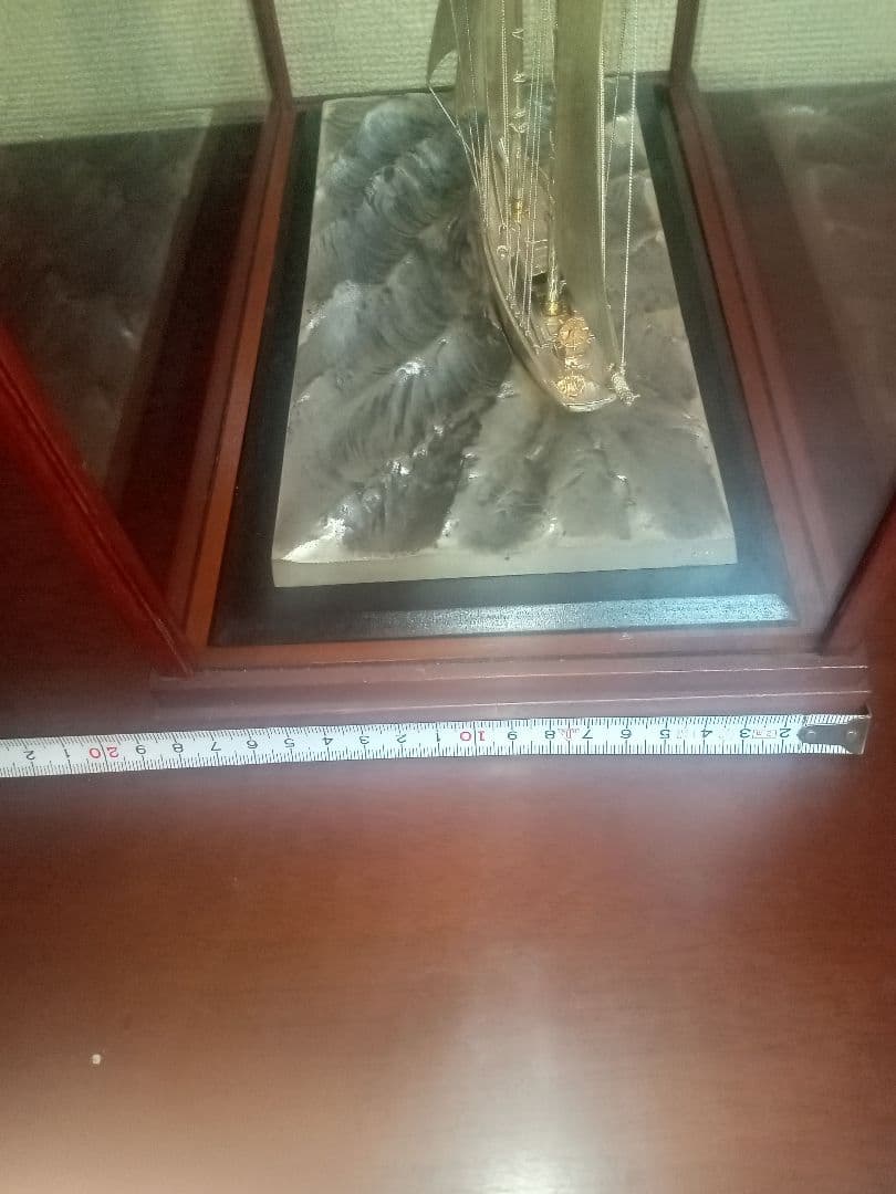 武比古作 SILVER 970 銀製ヨット 置物 ガラスケース付き シルバー製