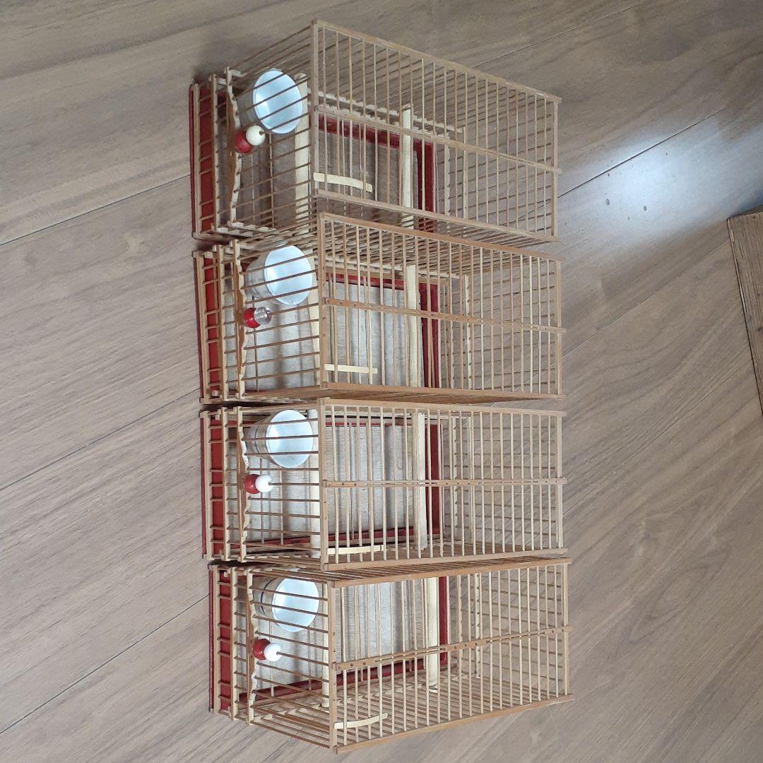 鳥籠４個セット （名札付き）手作籠
