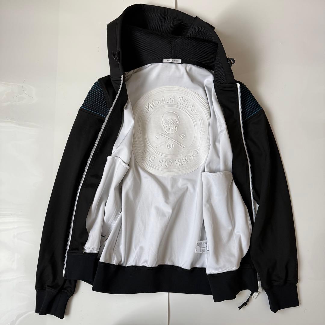 美品　マークアンドロナ　メンズ　ジップ　パーカー　ブラック　46 スカル
