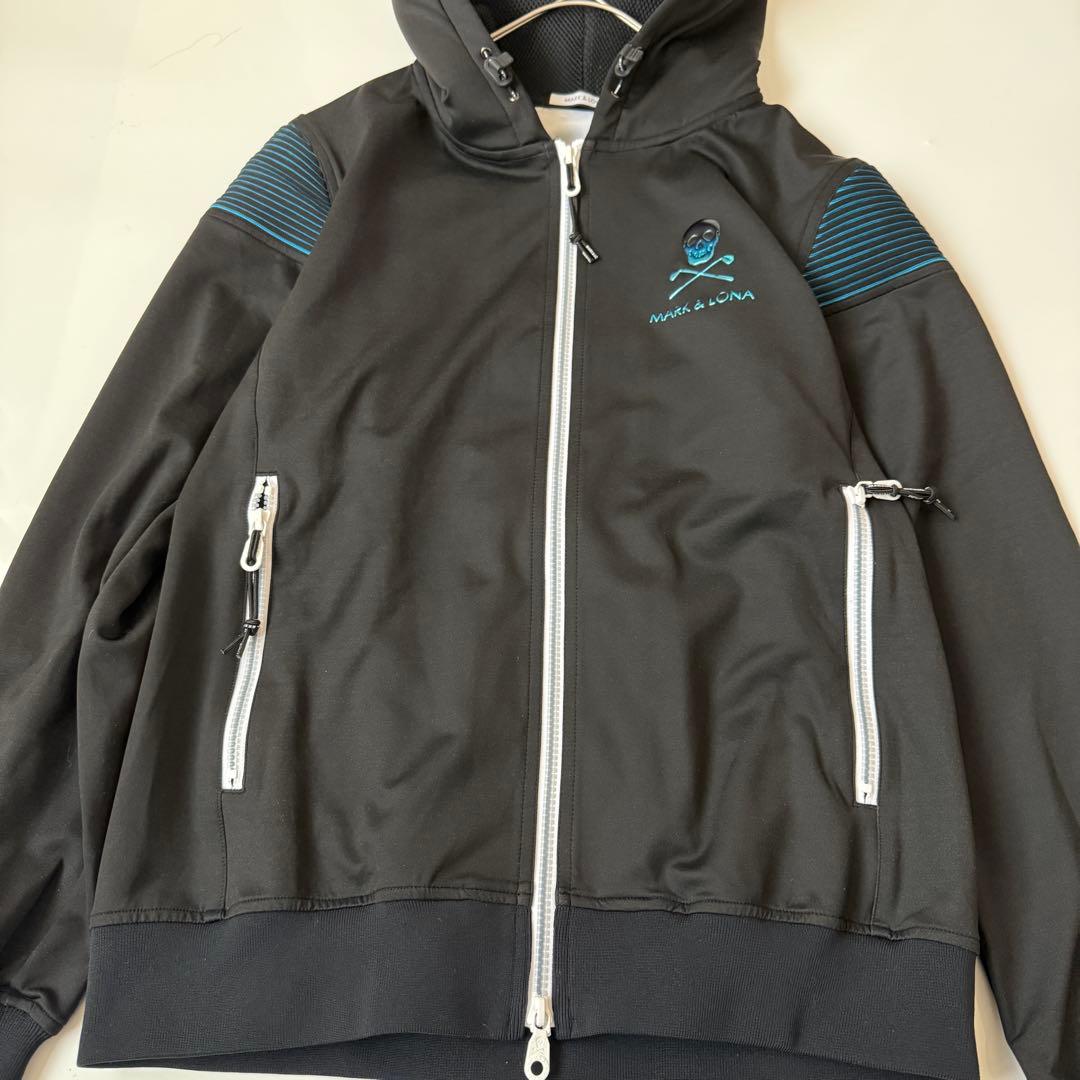 美品　マークアンドロナ　メンズ　ジップ　パーカー　ブラック　46 スカル