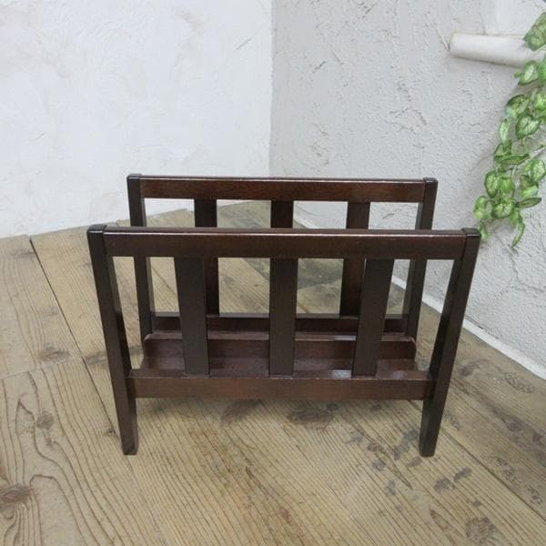 イギリス アンティーク 家具 マガジンラック 新聞/楽譜入れ 収納 6803c