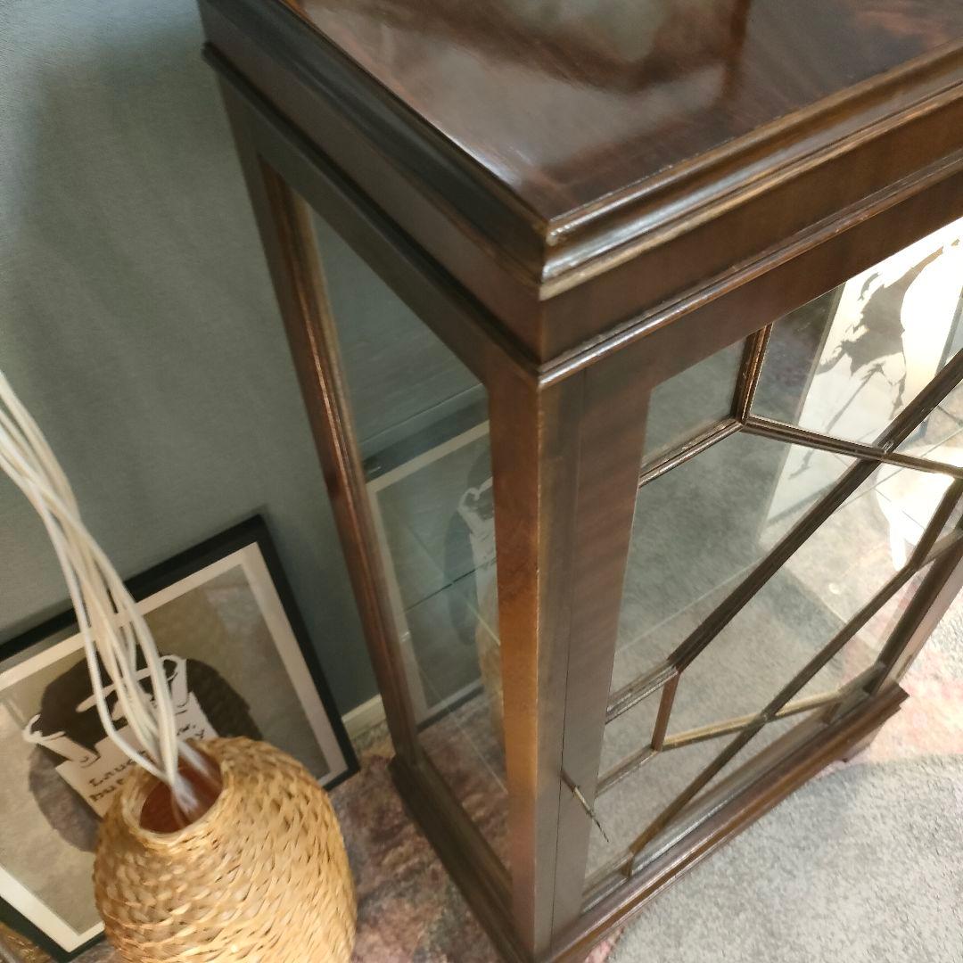 【希少】英国ヴィンテージ ディスプレイショーケース ガラスキャビネット 鍵付き