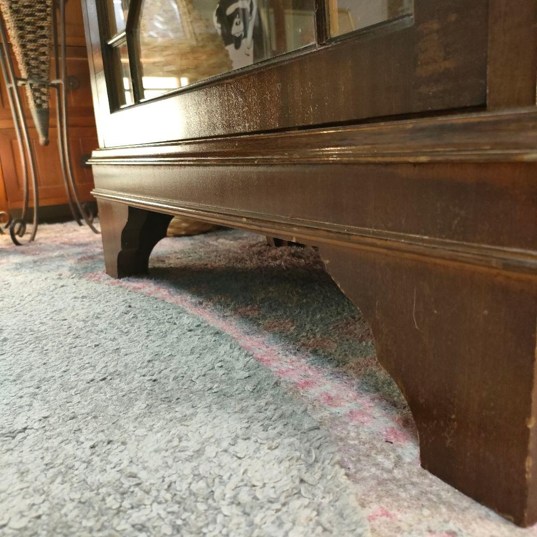 【希少】英国ヴィンテージ ディスプレイショーケース ガラスキャビネット 鍵付き