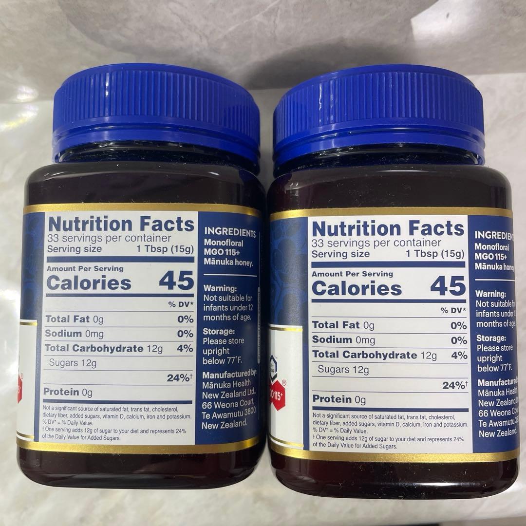 マヌカハニー MGO115+ マヌカヘルス 500g はちみつ 6+UMF 2つ