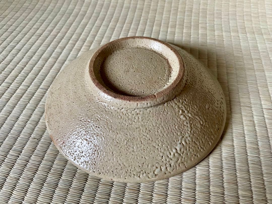 浜田庄司　白釉鉄絵皿