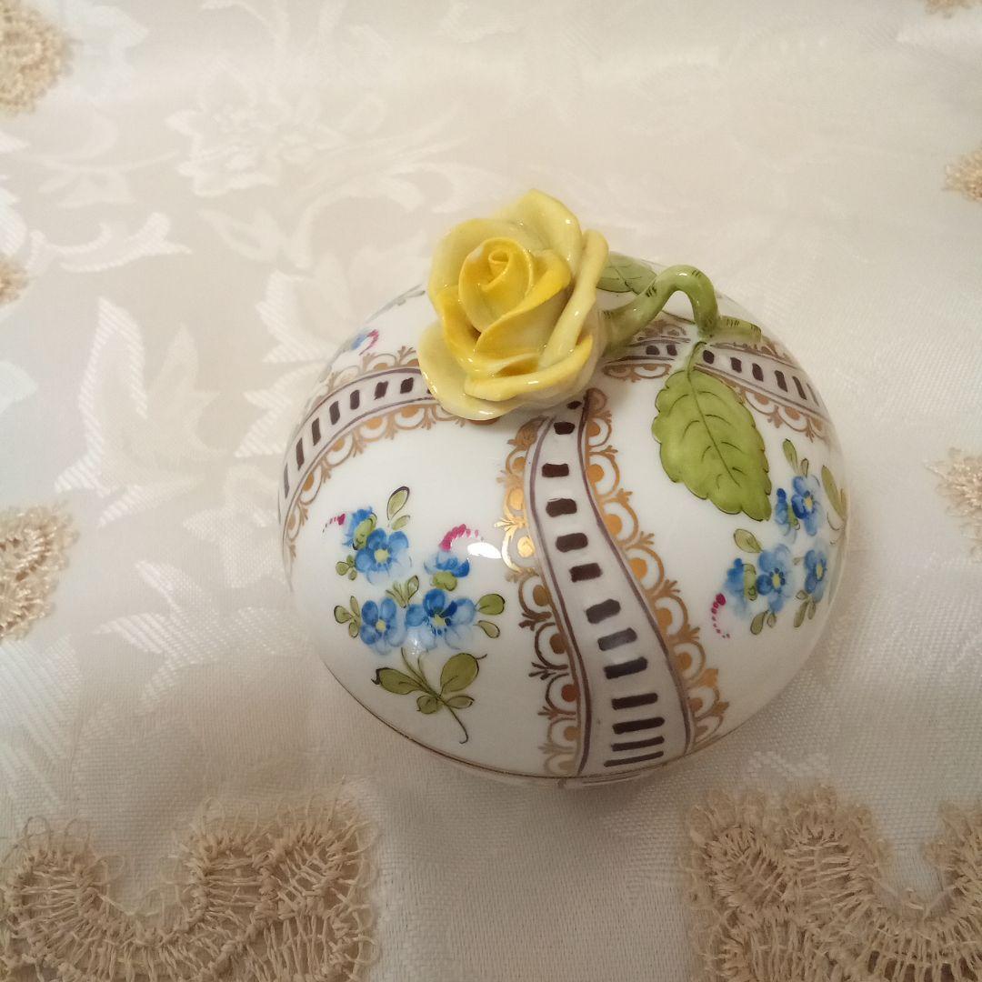 ヘレンド小物入れ　わすれな草　マスターペインターサイン入り