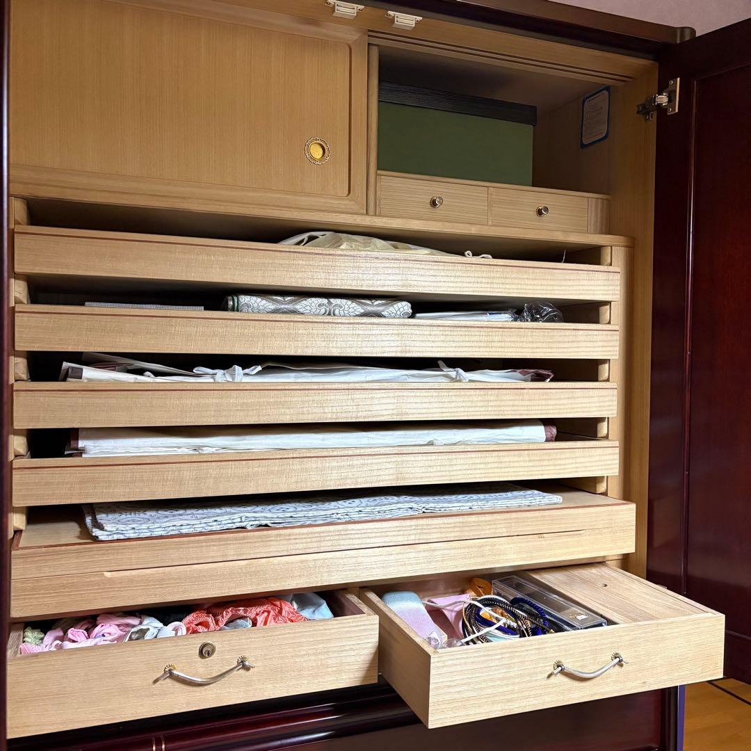 府中家具　木製　箪笥　タンス 引き出し付き　着物収納　アンティーク家具