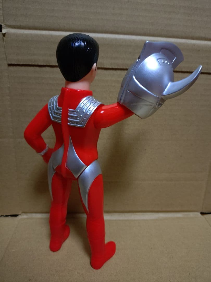 ブルマァク 復刻 マスク取れウルトラマンタロウ(シルバー) &大 セット ソフビ