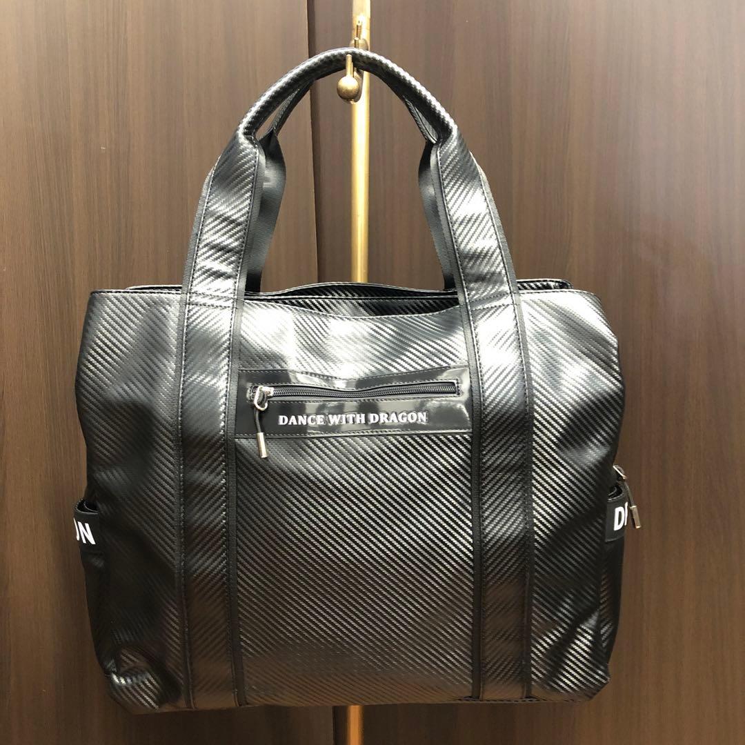 【新品】ダンスウィズドラゴン D3-320010 カーボンレザートートバッグ 黒