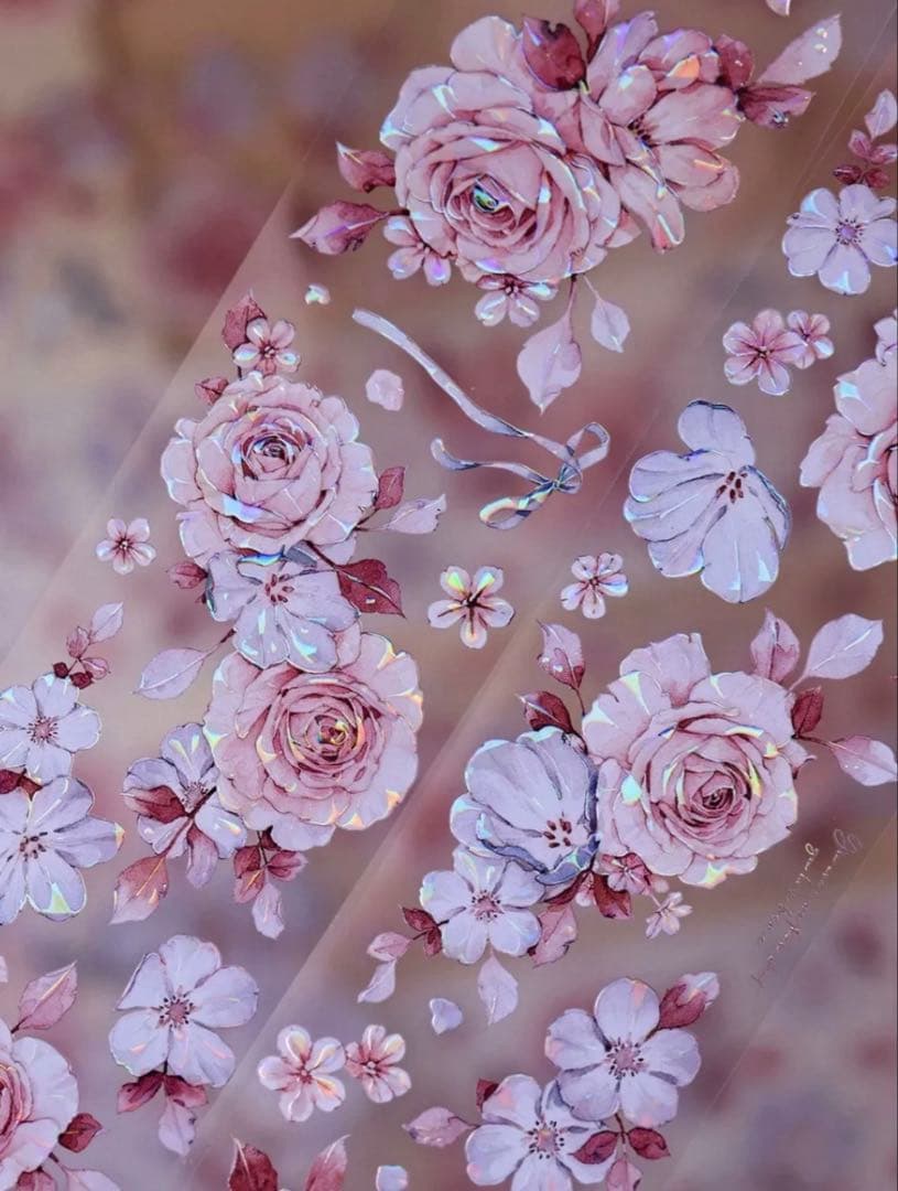 贝壳光 5.5cm×6m 朝雾 海外マスキングテープ 海外マステ　花