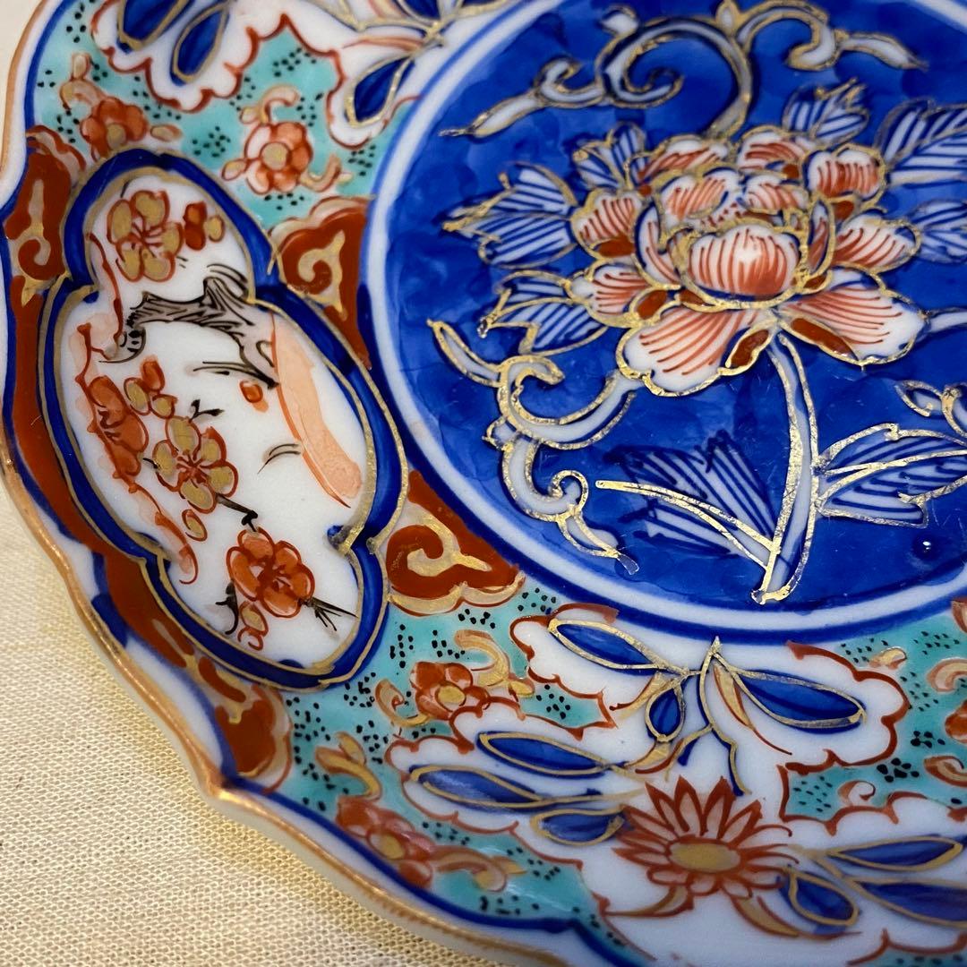 大聖寺伊万里　伊万里　古伊万里　小皿　豆皿　大明年製　色絵　金襴手　花の図