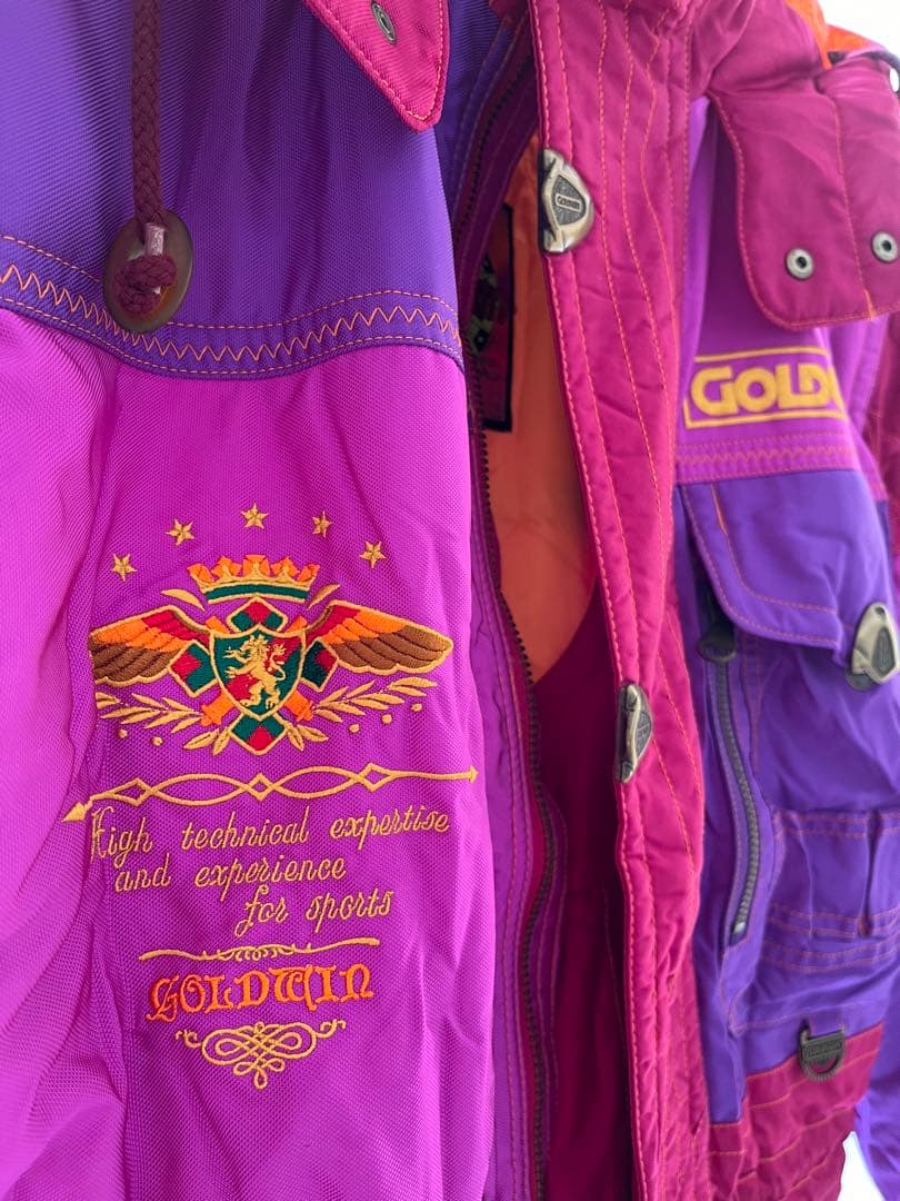 【未使用】GOLDWIN スキーウェア 紫ピンクオレンジ 90’sレア