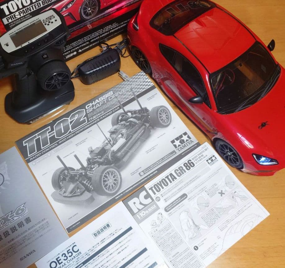 田宮模型 GR86(LEDライト付)＆プロポ＆バッテリー充電器セット　未走行品