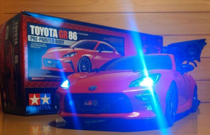 田宮模型 GR86(LEDライト付)＆プロポ＆バッテリー充電器セット　未走行品