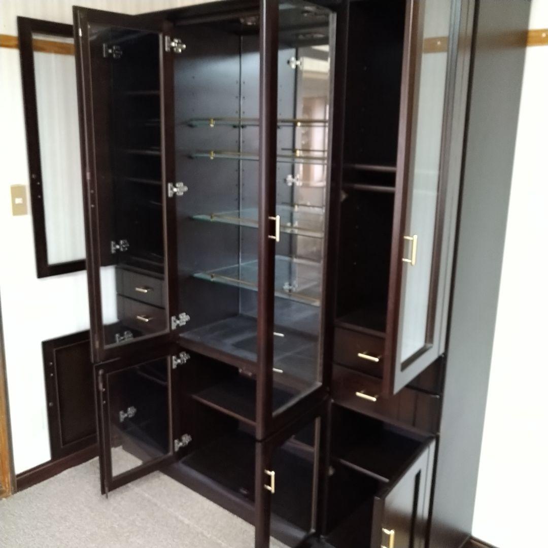 大型ダークブラウン収納キャビネット