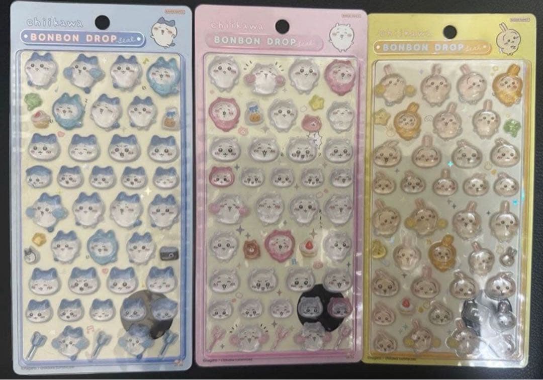 ちいかわ　ボンボンドロップシール　ちいかわ　ハチワレ　うさぎ　全員集合