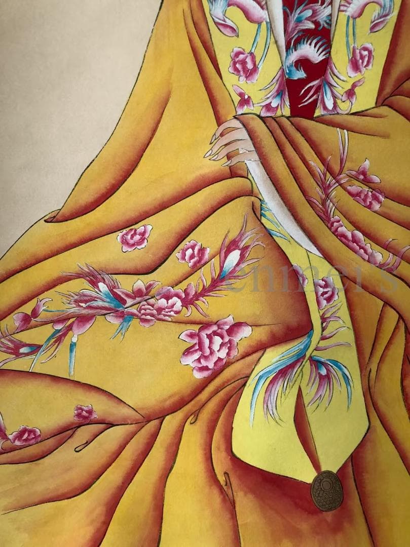 中国古美術・四尺仕女掛軸・国画・張大千印款・書道品・茶道・賞物・珍品画・肉筆