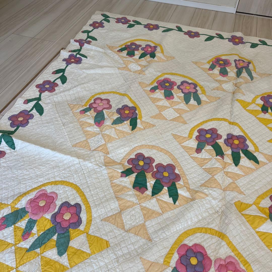 アンティークキルト✴︎フラワーバスケット