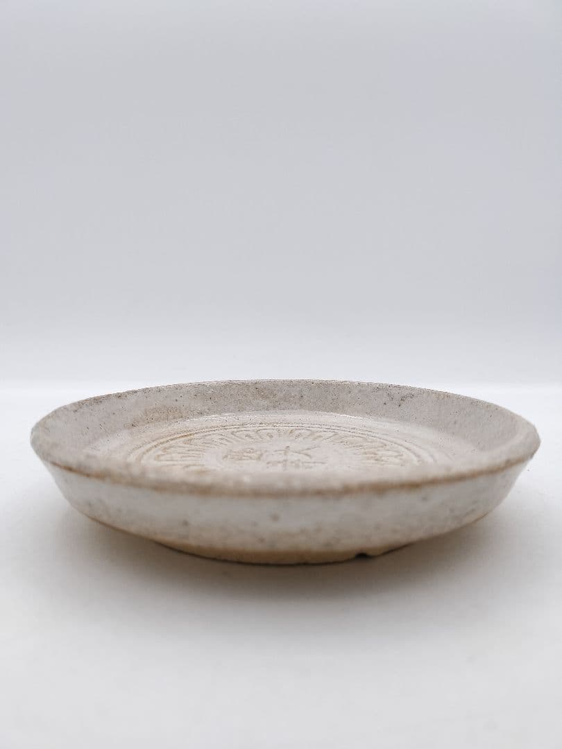 c384 銘々皿 寺瓦紋 赤虜焼 5枚 昭和時代 紙箱 茶道具