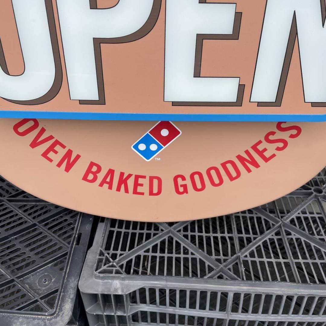 希少　ドミノ　ピザ　電光　看板　OPEN　●縦123cm　　XZ 3770