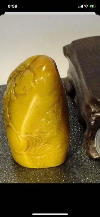 中国美術、田黄，寿山石雕、印材、印章、约98g.