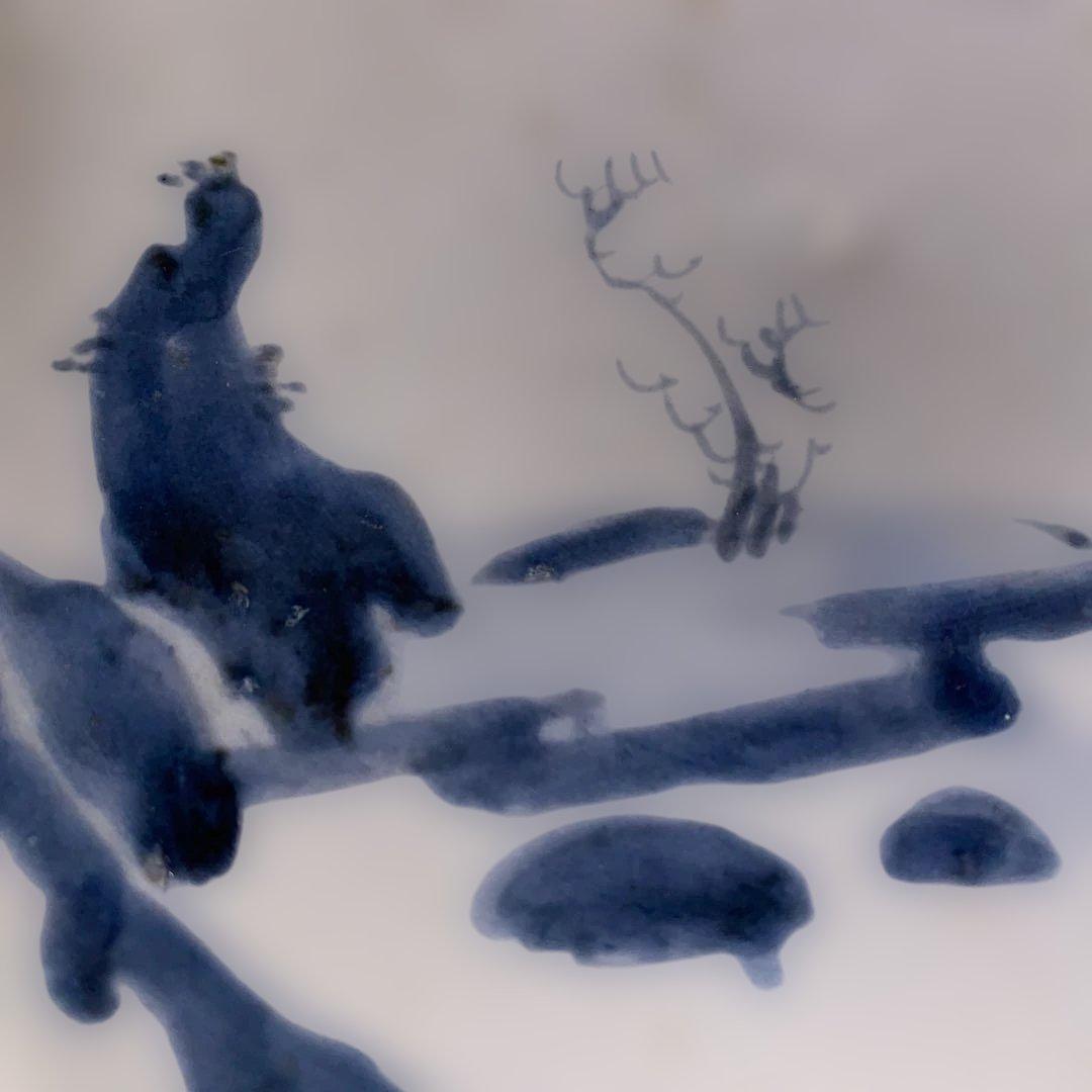 初期伊万里　皿　山水舟図