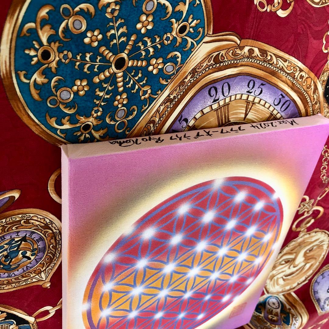 曼陀羅アート神聖幾何学模様☆フラワーオブライフ F3キャンバス 高波動絵画