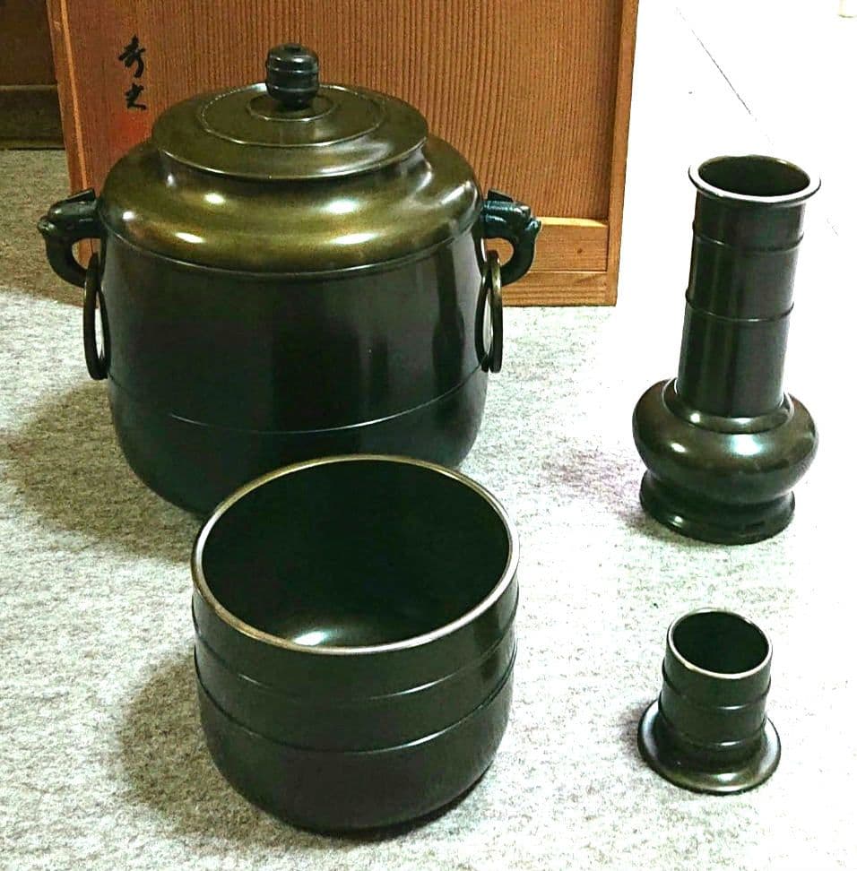 茶道具唐銅皆具