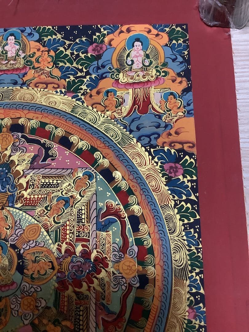 《 チベット密教　新品　1点物 》 手描き　曼荼羅　仏陀　釈迦　仏画　仏教　d5