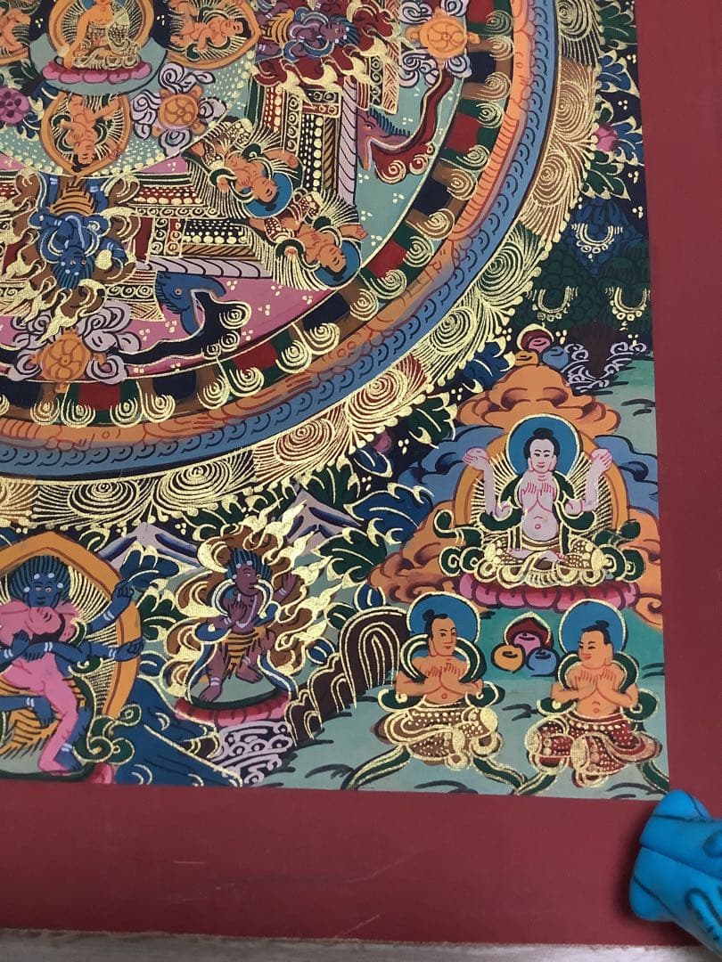 《 チベット密教　新品　1点物 》 手描き　曼荼羅　仏陀　釈迦　仏画　仏教　d5