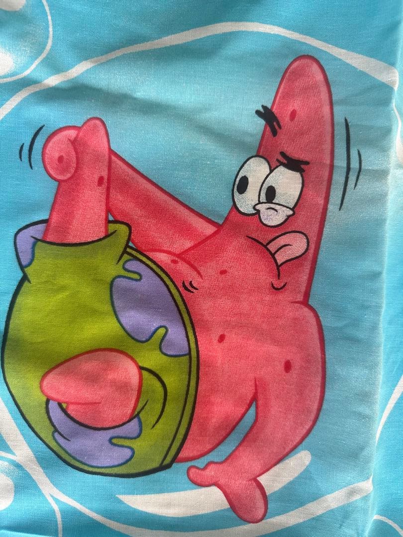 2005年スポンジボブ古着ヴィンテージ USAフラットシーツ　ムチャチャ　シーツ