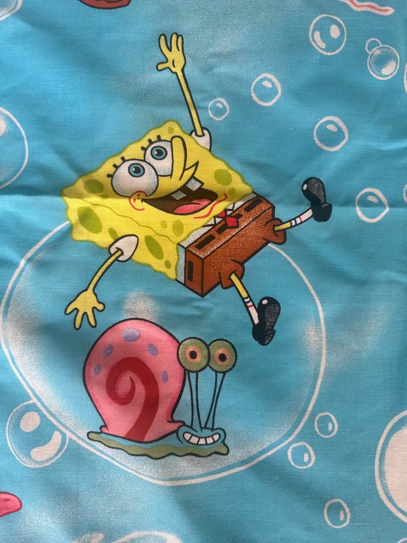 2005年スポンジボブ古着ヴィンテージ USAフラットシーツ　ムチャチャ　シーツ