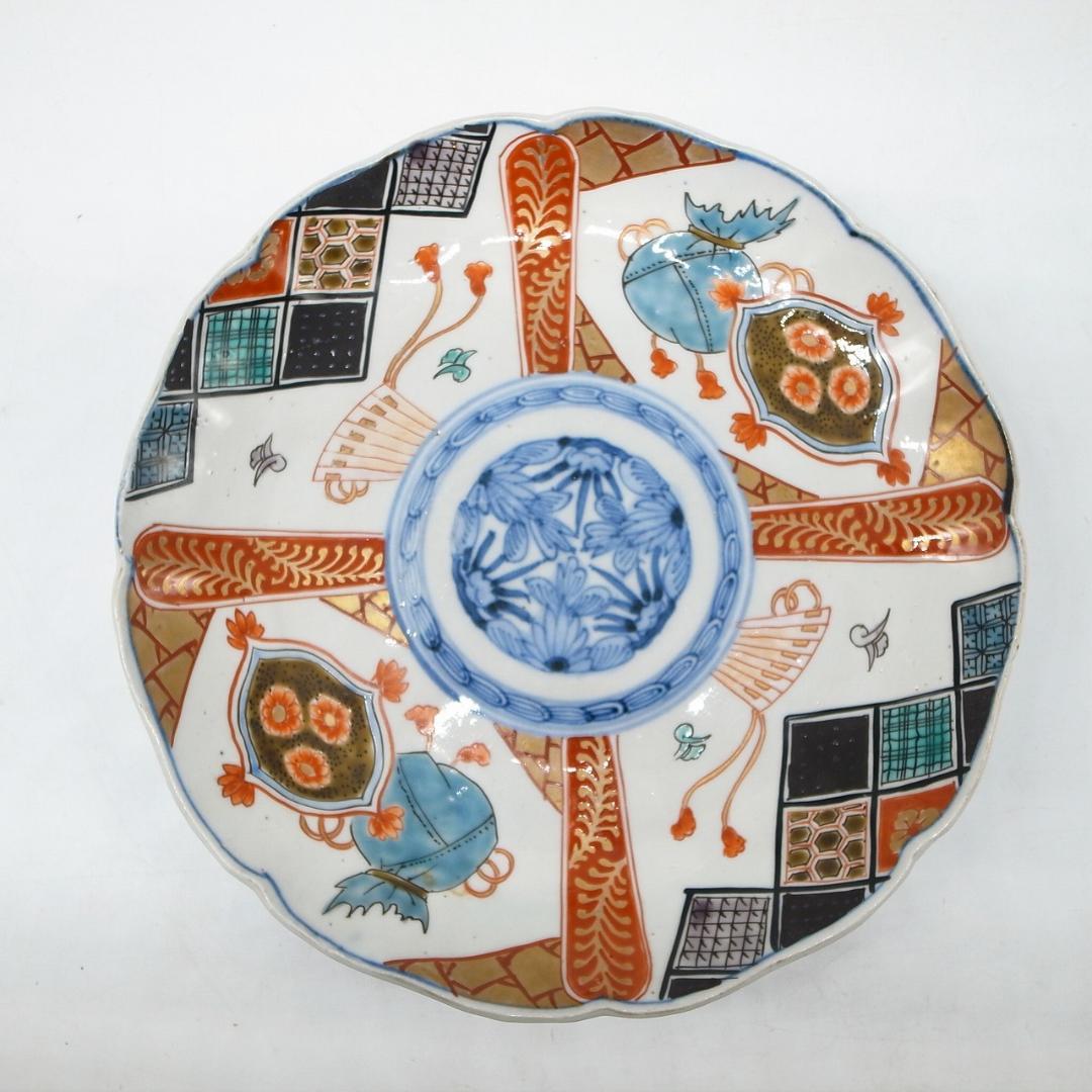 古伊万里　錦手　宝尽くし文様　七寸皿　２枚