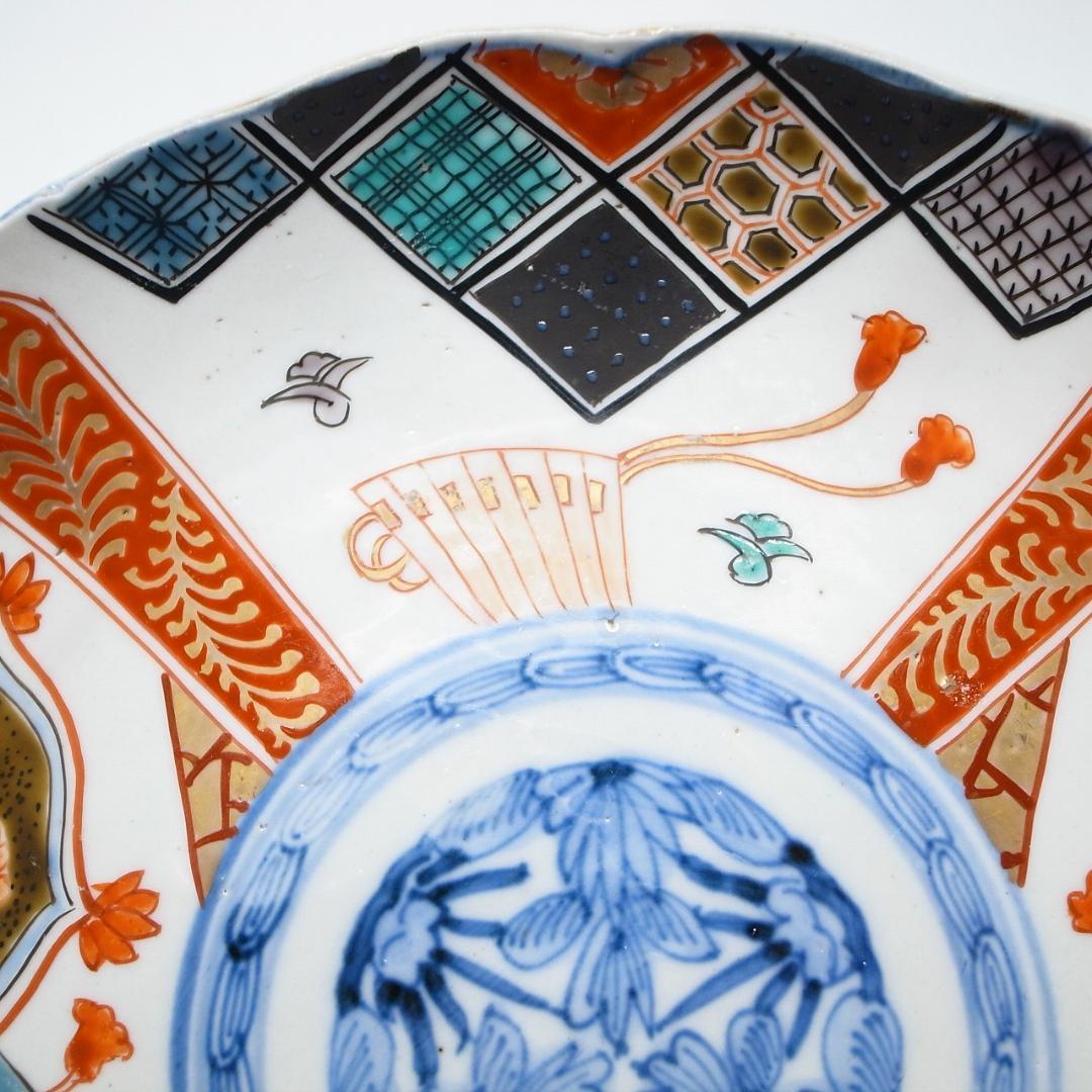 古伊万里　錦手　宝尽くし文様　七寸皿　２枚