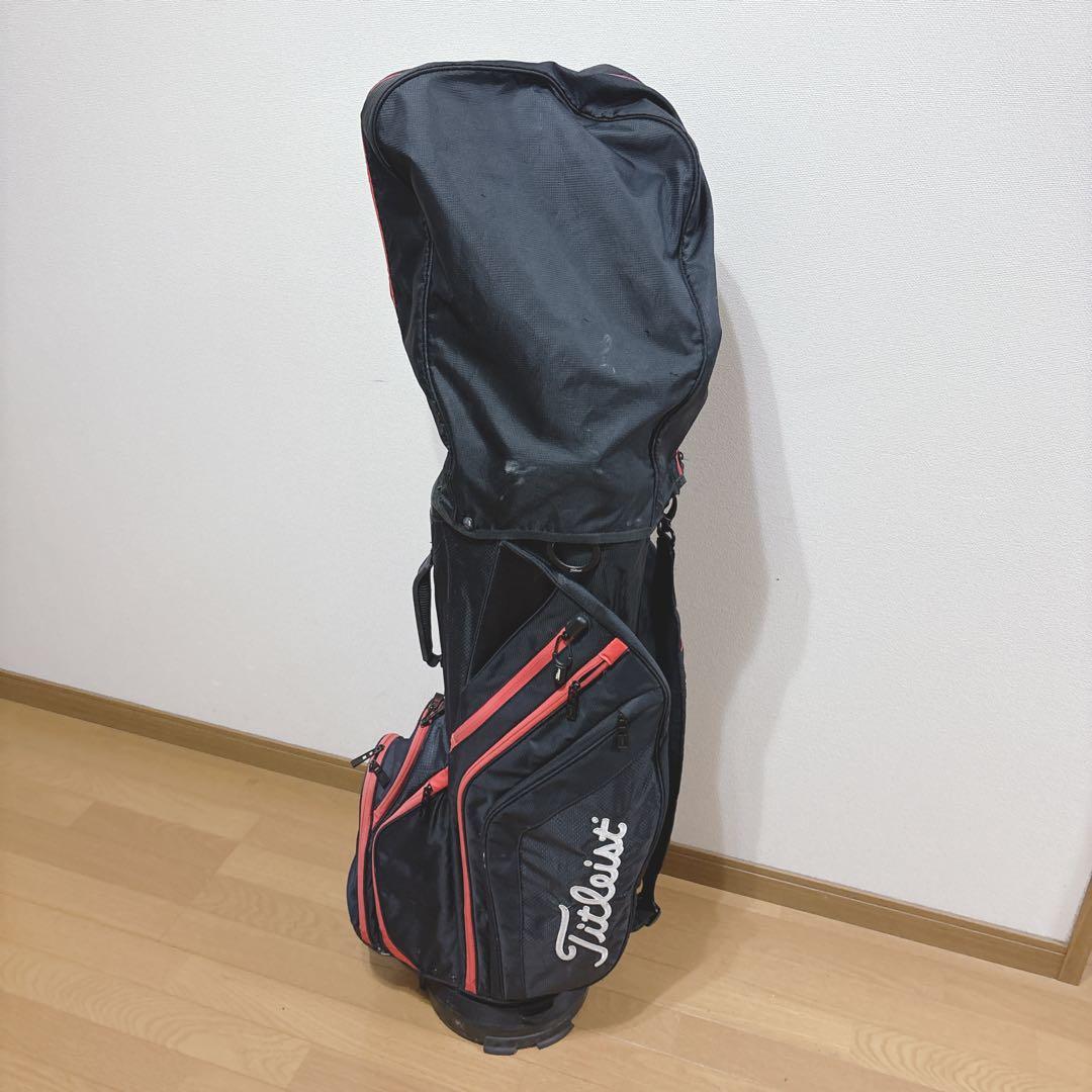 K454 Titleist メンズ キャディバッグ 14分割 赤 黒