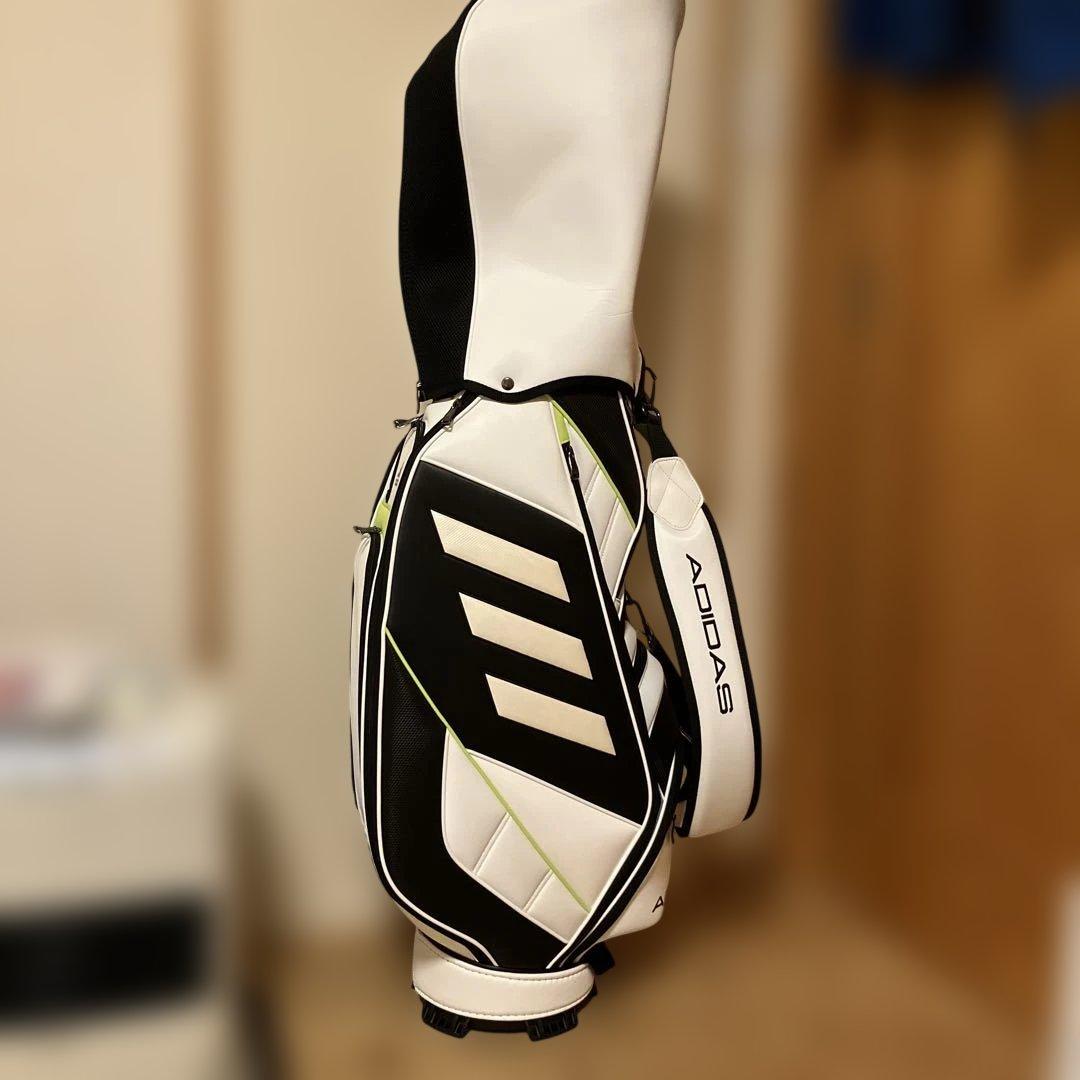adidas キャディバッグ ホワイト/ブラック/グリーン