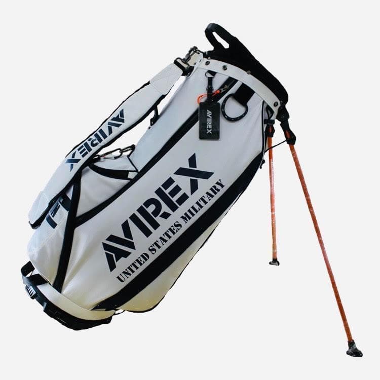 新品 AVIREX アヴィレックスゴルフ スタンド式 キャディバッグ ホワイト