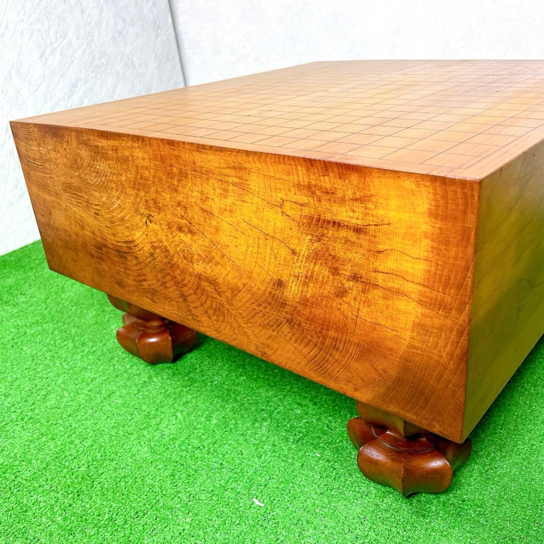 高級囲碁盤 天地柾目 4.7寸 脚付き へそ有 碁石 ハマグリ