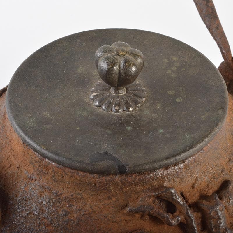 茶道具　鳥松文　鉄瓶　鉄釜　D　R6326