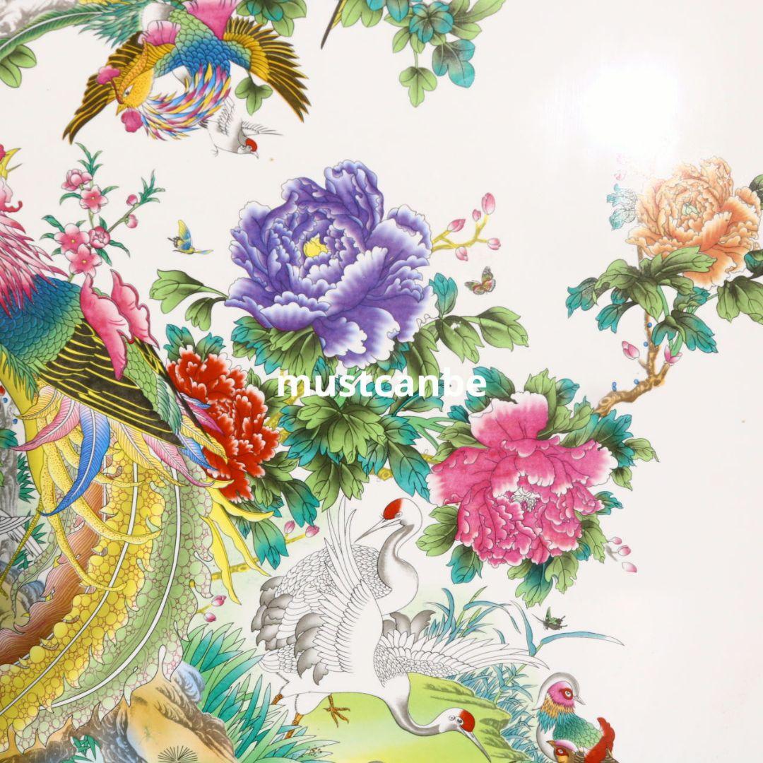 景徳鎮 陶板画 百鳥朝鳳図 応接間 書斎 玄関 装飾画 掛屏 現代工芸品 置物