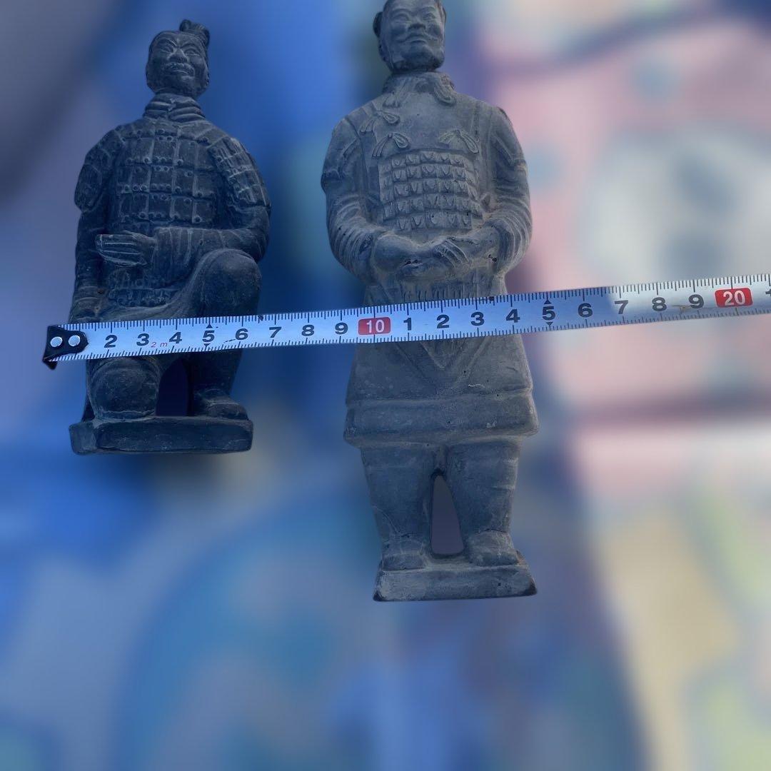 中国古代兵士像 置物 2体セット