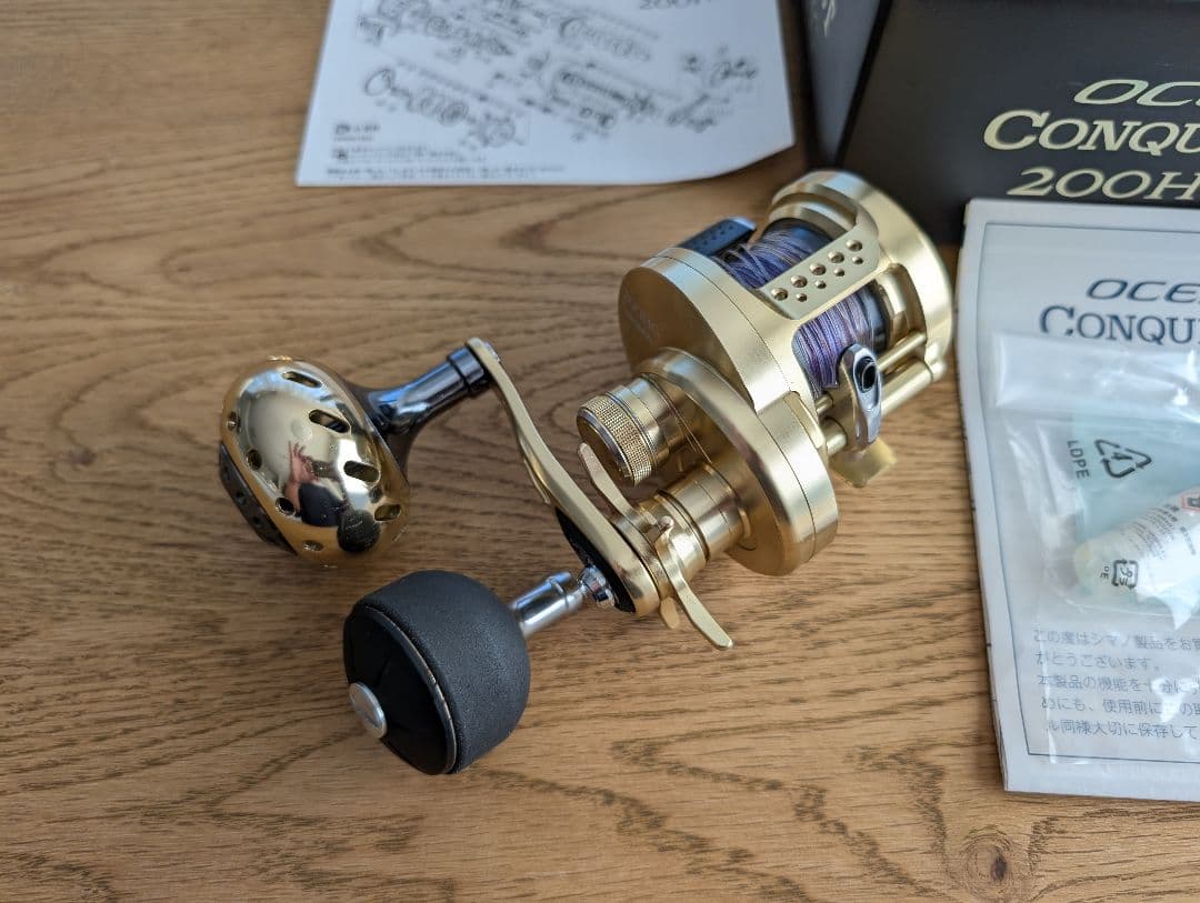 美品　機関良好　オシアコンクエスト　200HG ハンドル　PE付き　付属品完備