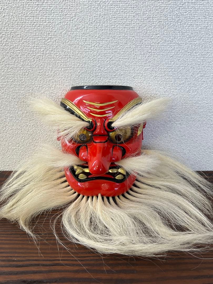 備中神楽面　猿田彦命　木彫　天狗面　中谷浩玉作