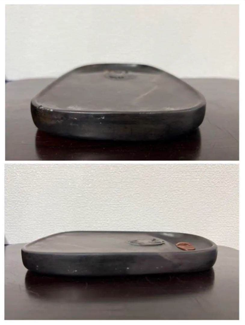 [極上貴重珍品] 中国 清時代文房四宝。文房具　清時代麻子坑鳳凰端溪硯　紫檀共箱