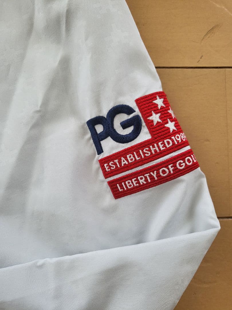 パーリーゲイツ スニード 白×ネイビー 蓄熱裏地 フロントロゴメンズ 6(XL)