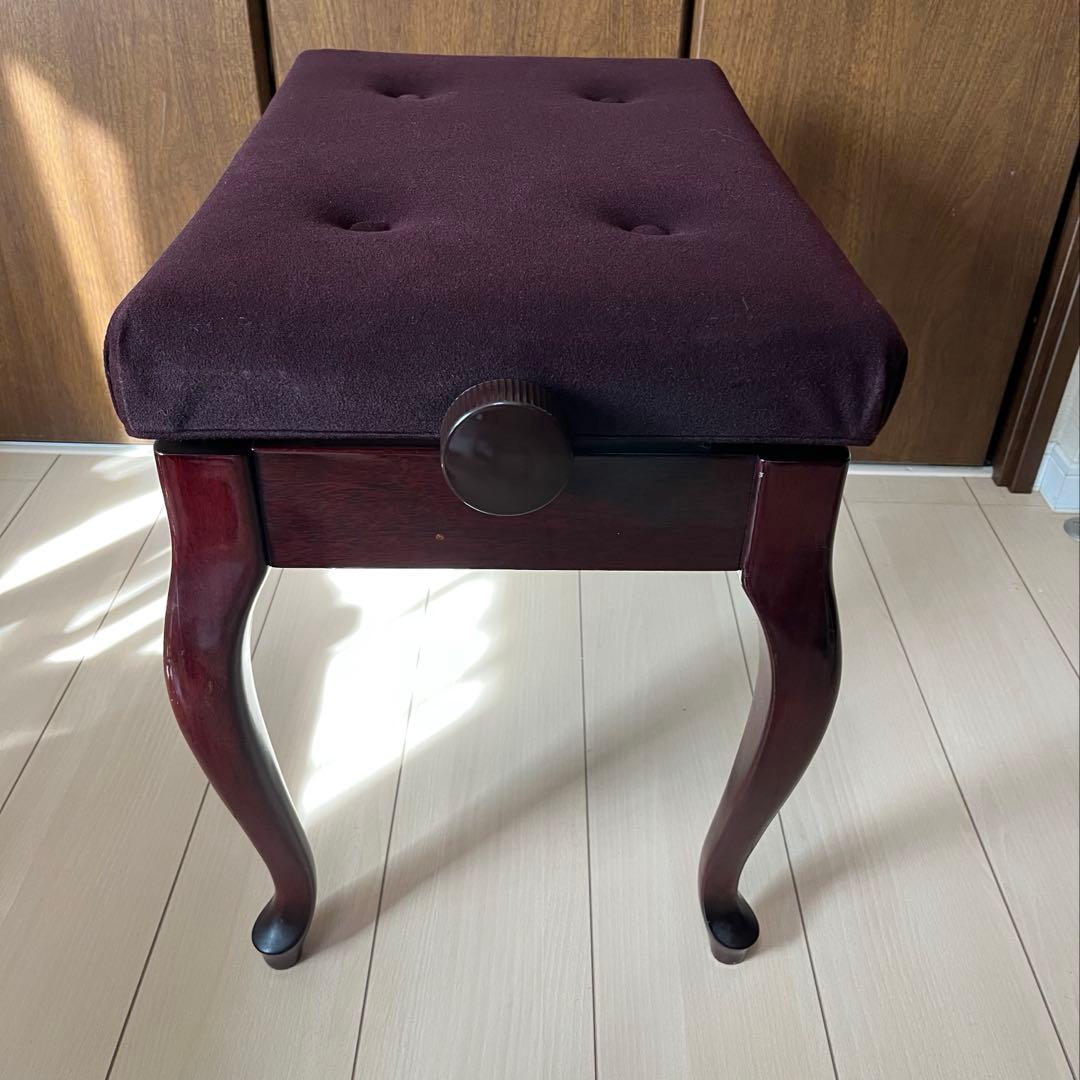 ピアノ椅子 猫脚 高低自在 調整 ブラウン 木目 ピアノ　良品　比較的美品