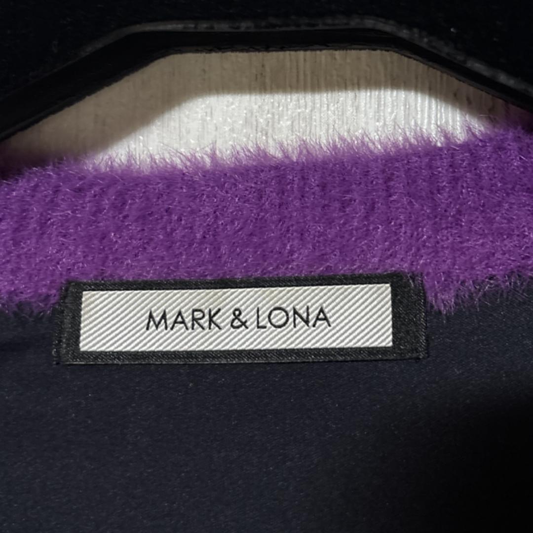 マークアンドロナ Vネック ニット MARK & LONA スカル 素材切替