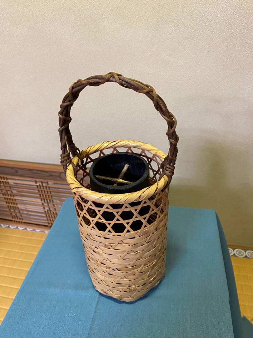 茶道具/花入　有馬籠 竹籠花入