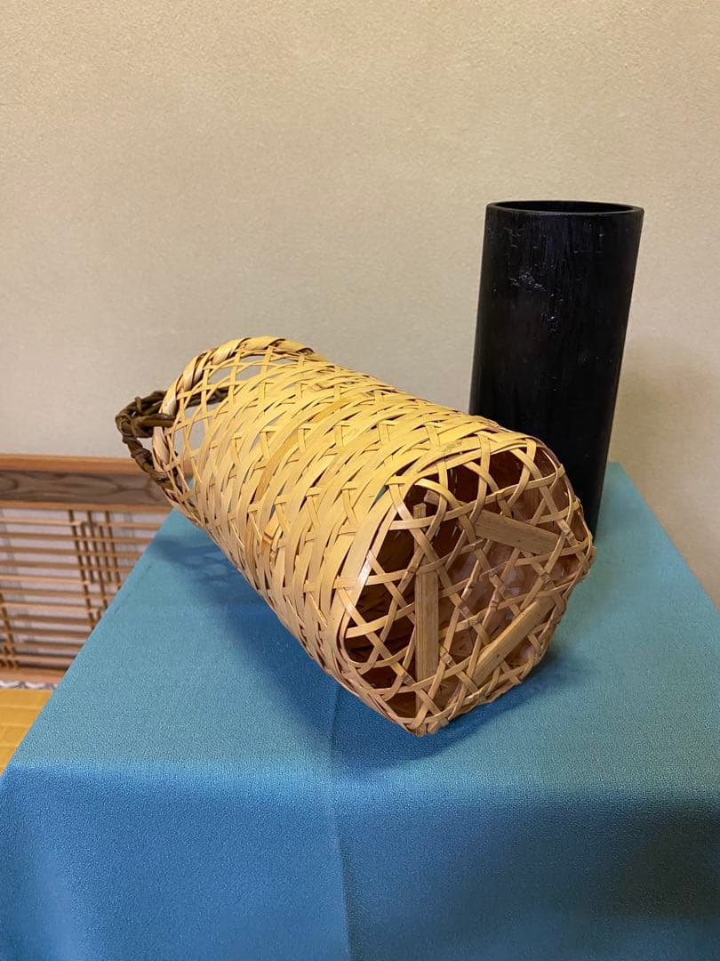 茶道具/花入　有馬籠 竹籠花入